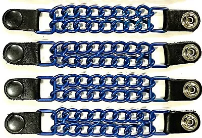 4 Matte Blue Powder Coated Double Chain Motorcycle Vest Extenders Made In Usa • $23.99