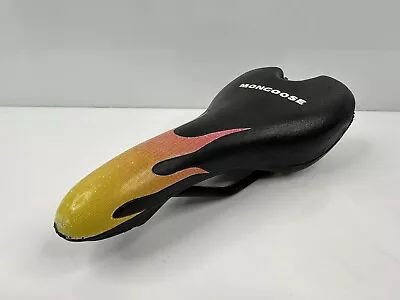 Vintage 2001 Velo Mongoose BMX Racing Seat Saddle Black Flames • $39.99