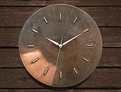 £92.44 • Buy Unique Handmade Modern Copper Rustic Wall Clock For Farmhouse Wall Decor