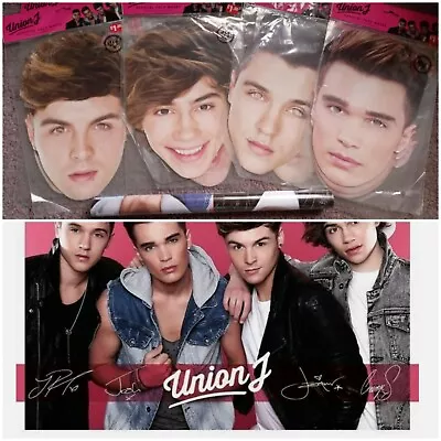 £10 • Buy UNION J Offical  1 X Poster & 10 Face Masks New Sealed Job Lot