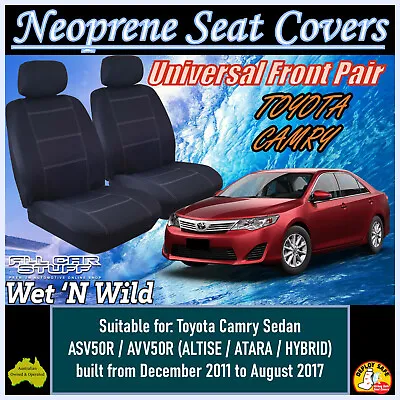 Neoprene Front Seat Covers Suitable For Toyota Camry Sedan: 12/2011 To 08/2017 • $89.99