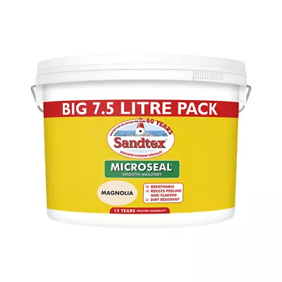 Sandtex Ultra Smooth Masonry Paint- 7.5l - Magnolia  • £32.08