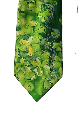 J. Garcia Tie Mt.Tam Collection Sixty One Green St. Patrick’s Day Shamrocks Silk • $16.19