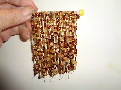 Dollhouse Miniature Brown Toned Beaded Curtain • $4