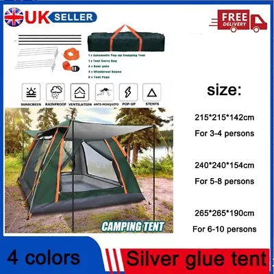 Family Outdoor Hiking Shelter Automatic Instant Pop-Up 3-4 /5-10Men Camping Tent • £35.99