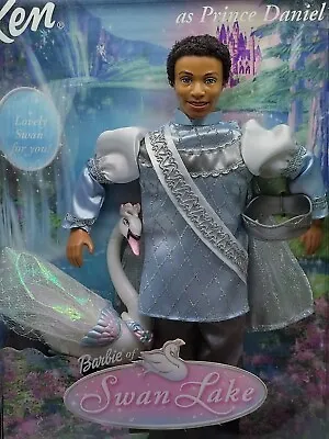 £59.90 • Buy 🫧🦢 Barbie - Ken Doll SWAN LAKE As PRINCE DANIEL 2003 African American, New 💙