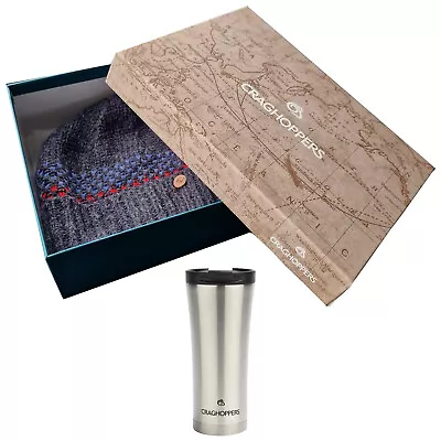 2024 Craghoppers Hat & Tumbler Gift Set Christmas Beanie Insulated Travel Mug • £19.95