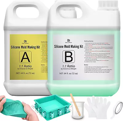 Silicone Mold Making Kit - 1 Gallon Liquid Silicone Rubber 15A With Adjustable M • $105.99