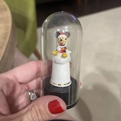 Disney Sterling Classic 1996 Christmas Mickey Mouse Thimble On Stand Dome • $44