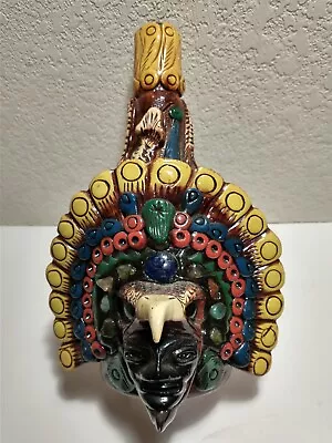 Mexican Aztec Mayan Folk Art Figural Tequila Bottle Medicine Man Eagle Snake • $30