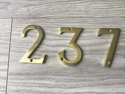 75mm Large Solid Brass Door Numbers 3 /75 Mm Polished House Flat Apartment • £2.80