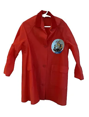 Vintage 1970’s Disney Mickey Mouse Goofy Donald CHILDS Red Raincoat Size 3 • $18