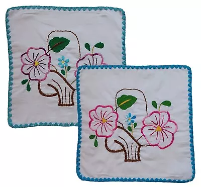 Hand Embroidered Dinner Napkin Set Of 2  Mexican Tortilla Servilleta Bordado • $60