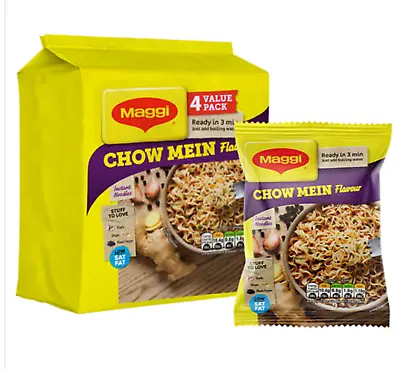 Maggi 3 Minute Noodles Chow Mein Flavour Instant Noodles 4 Pack • $11.47