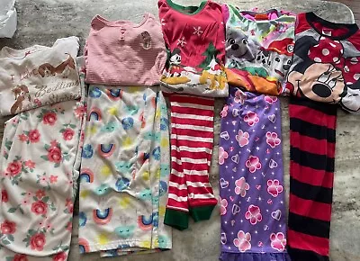 Lot Of 5 Girls Pajama PJ Sleepwear Sets Size 6 Disney Carters Nickelodeon • $28