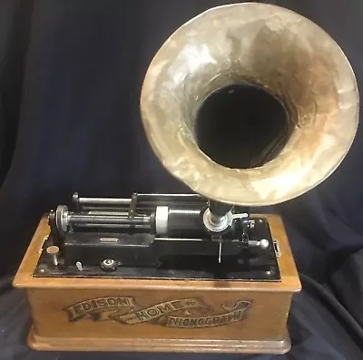 Antique Early 1900 Edison Home Cylinder Phonograph H27245 & Horn Works • $599.99