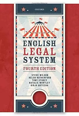 £11.45 • Buy English Legal System By Steve Wilson, Helen Rutherford, Tony St .9780198853800