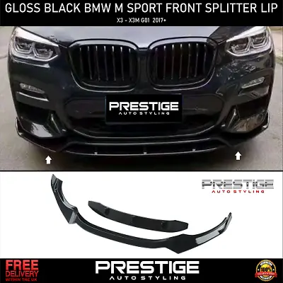 £104.99 • Buy Bmw X3 G01 X3 M Performance Front Splitter Lip Splitter 2017 + Gloss Black