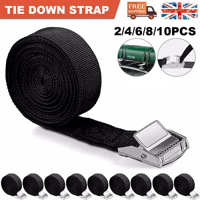 2-10PCS Heavy Duty Tie Down Straps 2.5M Car Roof Rack Belts Quick Release UK • £6.99
