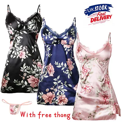 £6.99 • Buy Women Sexy Satin Chemise Lingerie Sleepwear Nightdress Cami Slip Dress Nightwear