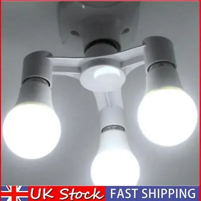 3 In 1/4 In 1/5 In 1 E27 To E27 Base Socket Splitter LED Light Lamp Bulb(A) UK • £5.59