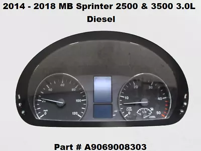 14 To 18 Mercedes Benz Sprinter 3.0L Speedometer Instrument Cluster MPH OEM • $170.10