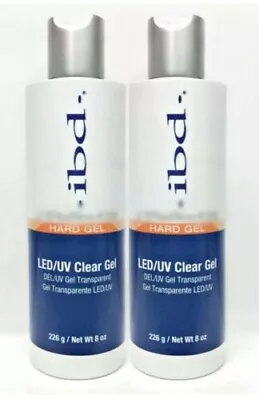 2 X IBD LED/UV Builder Gel Hard Gel Clear 8 Oz Refill ( 2 Bottles  ) • $79.99