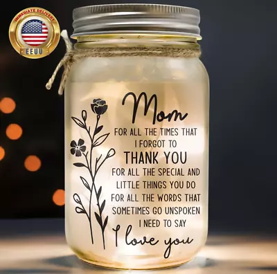 Mason Jar Night Light Mothers Day Gifts For Mom From Daughter Son Kids - Birth • $25.26