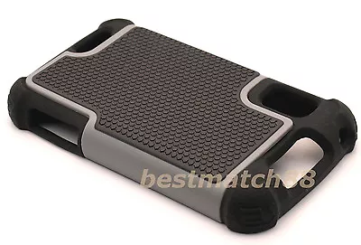 For Motorola Atrix 4g Mb860 Rugged Case Triple Layer Hybrid Soft Hard Gray Black • $7.80