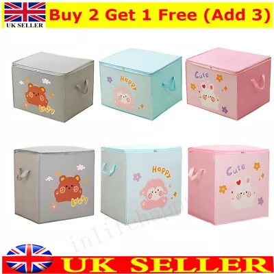 Collapsible Animal Design Storage Box Folding Basket Chest Kids Room Organiser. • £6.59