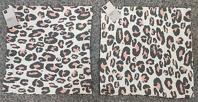 Pair Of M&S Home Leopard Pattern Cushion Covers 43cm Square BNWT • £8