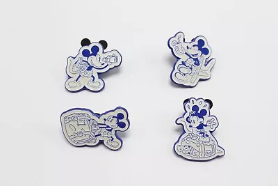 Disney Vacation Club DVC Set Of 4 Blue & White Collector Pins Mickey Mouse • $11.99