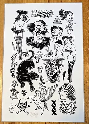 Mike Giant America Flash Tattoo America Graffiti Print Signed 2020 Rebel 8 • $115