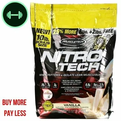 $160 • Buy Muscletech, Nitro Tech, Whey Peptides & Isolate Lean  10 LBS Vanilla
