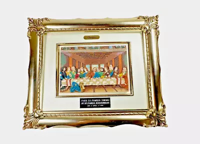 Last Supper VTG Resin 3-D Wall Picture Gold Ornate Frame Montefiori Italy Design • $24.99