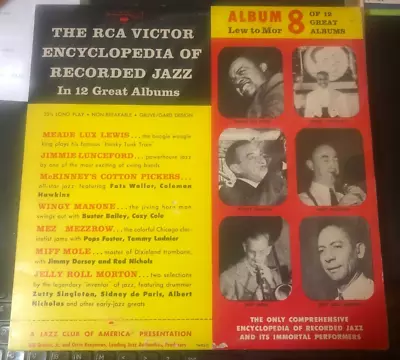 RCA Jazz Club Encyclopedia LP 1956 🎼 #8 Meade Lux Lewis - Jelly Roll Morton 🎧 • $12.59