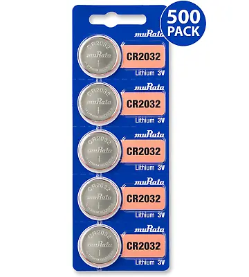 Murata CR2032 Battery 3V Lithium Coin Cell (500 Count) - Replaces Sony CR2032 • $161.01