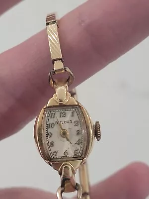 Vintage Bulova 14K Gold 14 Karat Gold Ladies Watch • $279.99