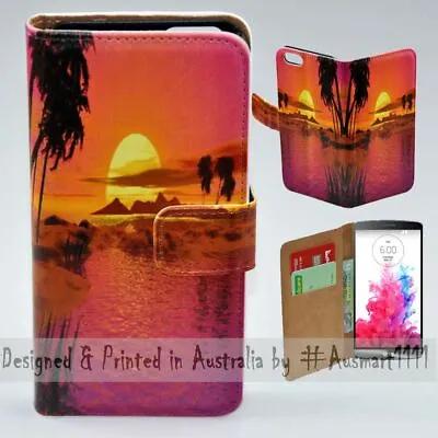 $13.98 • Buy For LG Series Mobile Phone - Summer Sunset Theme Print Wallet Phone Case Cover
