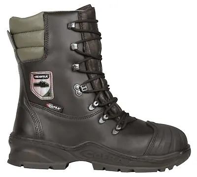 Cofra Power Black Lace Up Safety Work Class 2 Chainsaw Toecap Boots • £93.99