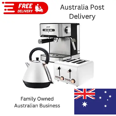 Pronti Toaster Kettle & Coffee Machine Breakfast Set - White COMBINATION • $324.99