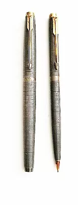 Vintage Parker 75 Cisele Sterling Silver Fountain Pen & Mechanical Pencil • $179