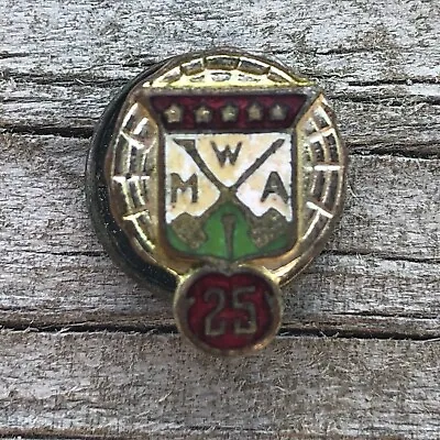 Vtg Antique MWA 25 Year Service Award Screwback Lapel Button Modern Woodmen S4 • $7.96