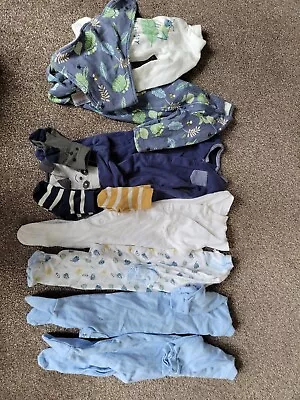 Newborn Baby Clothes Boy Bundle With Socks • £4