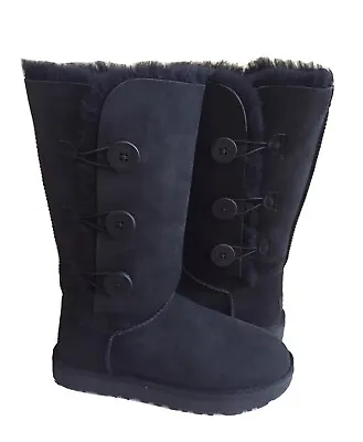 Ugg Bailey Button Triplet Ii Tall Black Water Resistant Boot Us 10 / Eu 41 /uk 8 • £174.19