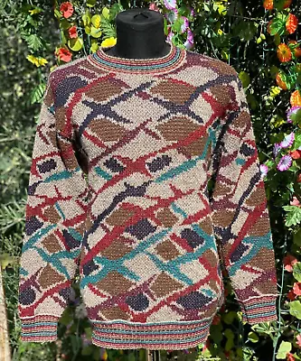 Missoni Sport Knit Striped Pullover Cosby Multicolor Retro Sweater Size 54 L XL • $165