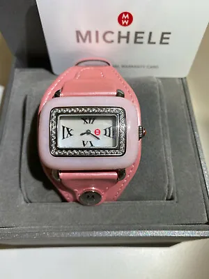  Michele  Pink OPAL 71-2413-CF-711-56 Diamond SWISS MADE  + Extra Black Band NEW • $998.75