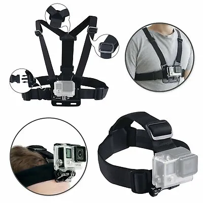 $16.58 • Buy Harness Head + Chest Strap Mount Accessories For GoPro Hero 3 4 5 6 7 8 Camera