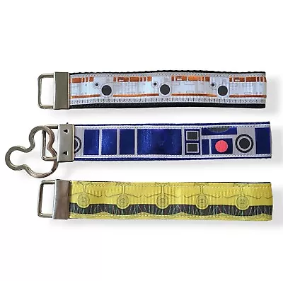 NEW Star Wars LOT Of 3 Ribbon Lanyard Wristlet Key Chain Mickey Mouse Split Ring • $12.99