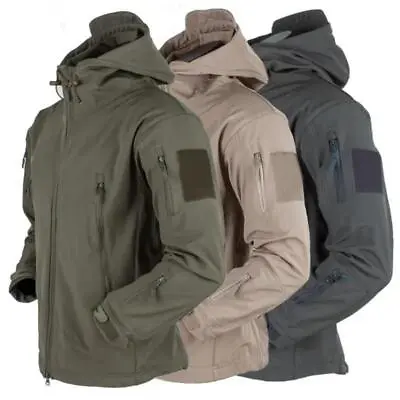 Mens Waterproof Tactical Soft Shell Jacket Coat Army Windbreaker Outdoor Tops • $37.99